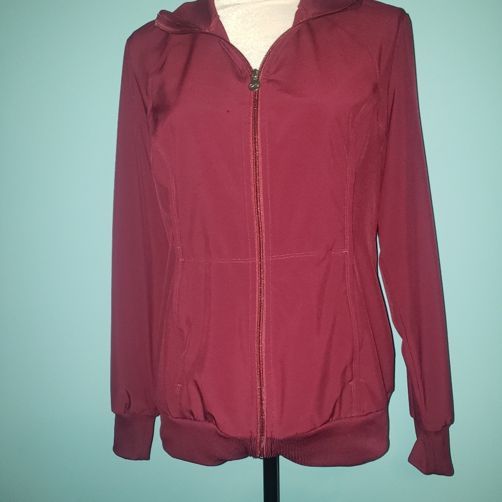 Burgundy scrub jacket